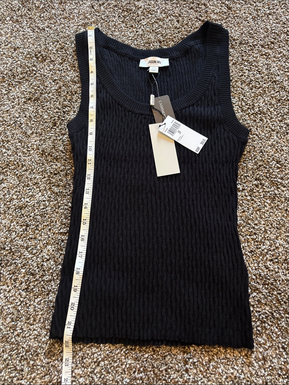 Jason Wu Black Textured Ribbed Tank - Picture 4 of 6